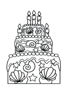 Birthdays Cake Free For Children Coloring Pages Pdf, Free Vectors File
